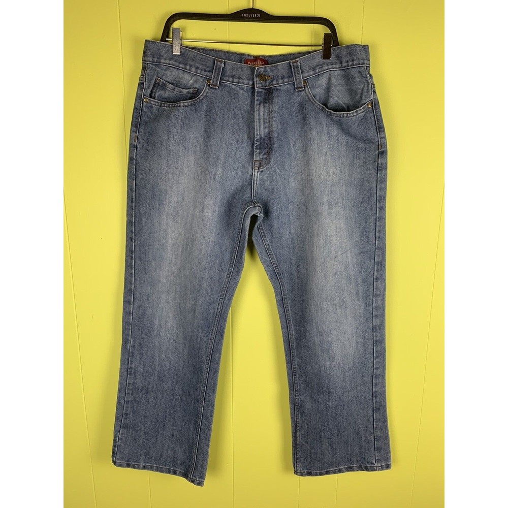 Perry Ellis Premium Denim Blue Jeans Mens Size 38x30 Straight Leg